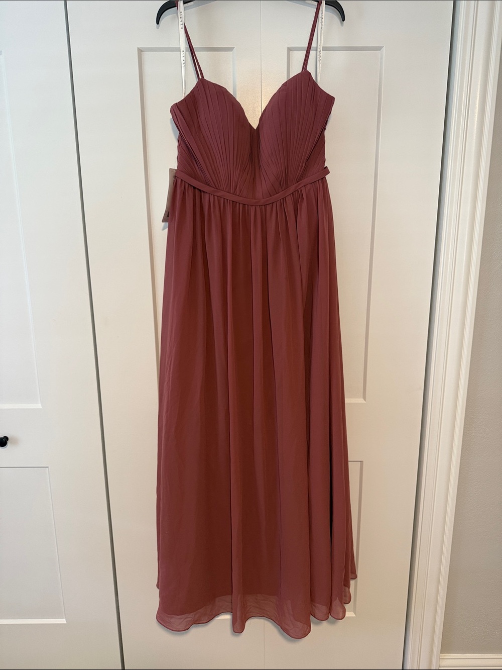 Azazie Women’s Dusty Rose Spaghetti Strap Maxi Dress Size A14
